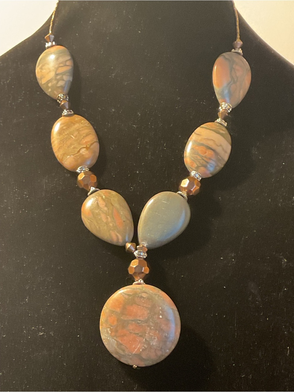 Jasper Pendant Necklace - Women Jewelry
